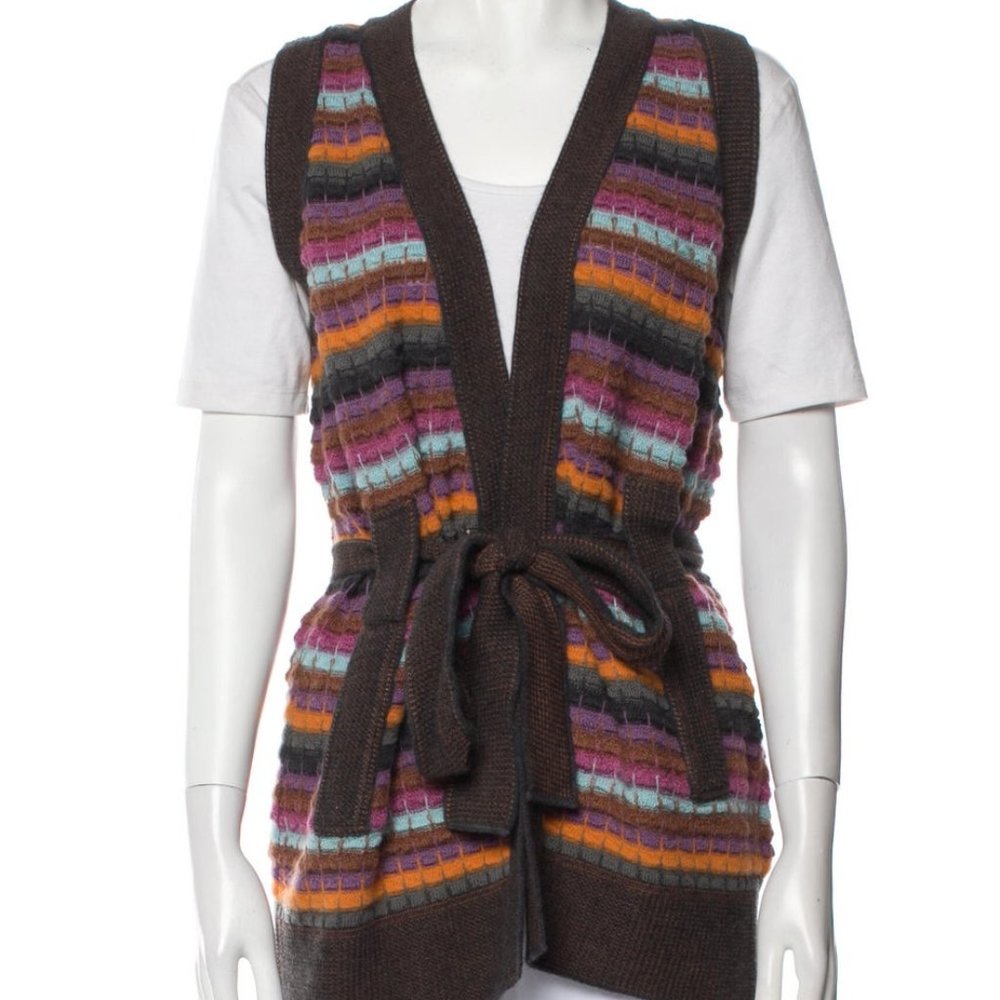 Missoni Striped V-Neck Sweater US 10/L
